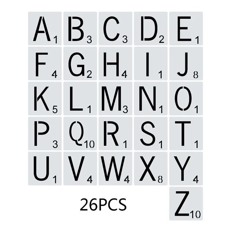 26pcs/set Alphabet Letters Stencils Drawing Template DIY Painting Scrapbooking WXTA
26pcs/set Alphabet Letters Stencils Drawing Template DIY Painting Scrapbooking WXTA