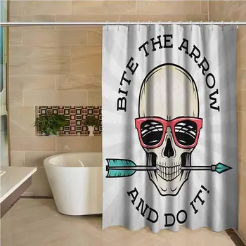 Skull 3D Printed Shower Curtain Hipster Skull with Punk Sunglasses and Arrow in Mouth Dead Vibes in Retro Graphic Hotel Quality
Skull 3D Printed Shower Curtain Hipster Skull with Punk Sunglasses and Arrow in Mouth Dead Vibes in Retro Graphic Hotel Quality