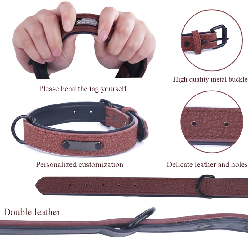 Personalised custom leather Husky collar