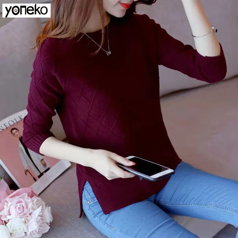 Yoneko Korean Preppy Style Solid Sweater 2020 Autumn Winter Long Sleeve Sueter Mujer O-neck Knitted Fashion Women Tops KM609
Yoneko Korean Preppy Style Solid Sweater 2020 Autumn Winter Long Sleeve Sueter Mujer O-neck Knitted Fashion Women Tops KM609