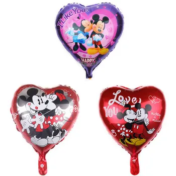 

Lucky 50pcs/lot 18inch Heart Shaped Mickey Minnie Mouse Balloon Foil Helium Balloons Toys Graduation Party Decoration Globos