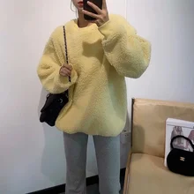 Sweater Women's New Winter Plush Thick Lamb Wool Korean Style Lazy Loose Casual Soft Cashmere Solid Color Pullover Hoodie Top
Sweater Women's New Winter Plush Thick Lamb Wool Korean Style Lazy Loose Casual Soft Cashmere Solid Color Pullover Hoodie Top