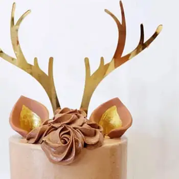 7 Pairs Christmas Antlers Shape Cake Topper Exquisite Acrylic Dessert Decoration for Party Festival Golden
7 Pairs Christmas Antlers Shape Cake Topper Exquisite Acrylic Dessert Decoration for Party Festival Golden
