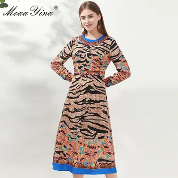 MoaaYina Fashion Designer dress Spring Autumn Women's Dress Long sleeve Leopard Print Vintage Dresses
MoaaYina Fashion Designer dress Spring Autumn Women's Dress Long sleeve Leopard Print Vintage Dresses