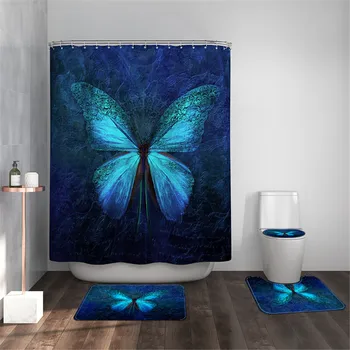 Shower Curtain Bathroom Decor 4pcs Butterfiy Non Slip Toilet Polyester Cover Mat Set Bathroom Shower Curtain Washable Colorful 
Shower Curtain Bathroom Decor 4pcs Butterfiy Non Slip Toilet Polyester Cover Mat Set Bathroom Shower Curtain Washable Colorful