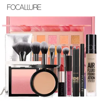 

FOCALLURE Professional Makeup Set For Women include Eyeshadow Lipstick Brushes Blush Mascara Eyeliner Powder Cometics Popular