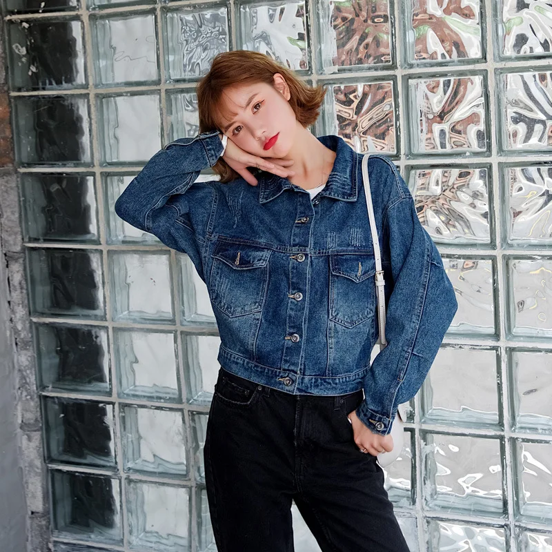 2019 Autumn And Winter New Style Cowboy Jacket Women's Short Korean-style Loose Casual Versatile BF Fold-down Collar Denim Top
2019 Autumn And Winter New Style Cowboy Jacket Women's Short Korean-style Loose Casual Versatile BF Fold-down Collar Denim Top