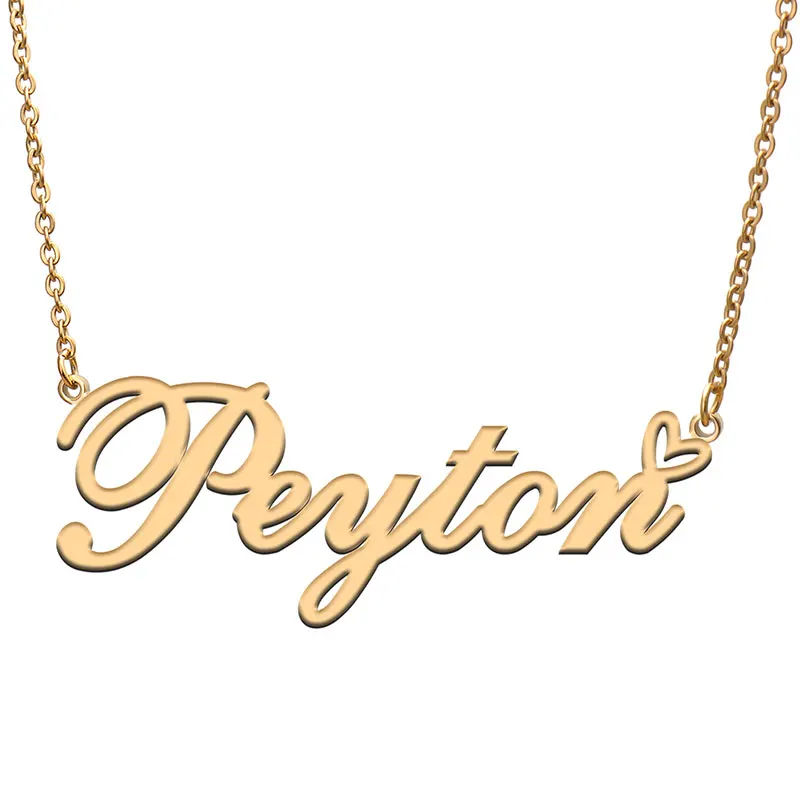 Peyton Name with Love Heart Necklace for Women Stainless Steel Jewelry Nameplate Pendant Femme Mother Child Girls Gift
Peyton Name with Love Heart Necklace for Women Stainless Steel Jewelry Nameplate Pendant Femme Mother Child Girls Gift