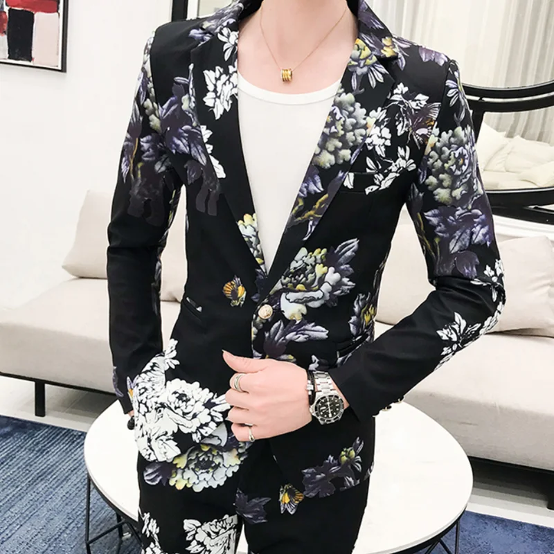 Floral Suits Man Two Pieces Wedding Sets Suits Vintage Flower Print Harajuku Wedding Suit for Mens Slim Fit Clothes
Floral Suits Man Two Pieces Wedding Sets Suits Vintage Flower Print Harajuku Wedding Suit for Mens Slim Fit Clothes