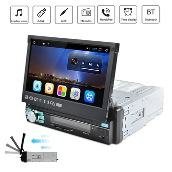1 din Car Radio Player Auto Stereo 7" Retractable Touch Screen Autoradio MP5 Player Bluetooth FM USB Mirror Link