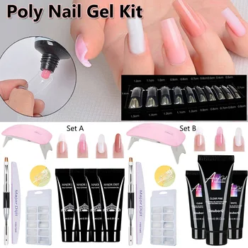 Poly Nail Gel Acrylic Crystal Gel Set Extend Fast UV Builder Gel Slip Solution Nail Form Nail Art Brush Nail Tools Kit LED Lamp
Poly Nail Gel Acrylic Crystal Gel Set Extend Fast UV Builder Gel Slip Solution Nail Form Nail Art Brush Nail Tools Kit LED Lamp