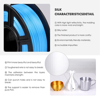 Blue SILK Filament 1.75mm 1KG 3D Printer Filament DIY for 3D printing Refills golden regalos originales sublimation sublicion
Blue SILK Filament 1.75mm 1KG 3D Printer Filament DIY for 3D printing Refills golden regalos originales sublimation sublicion
