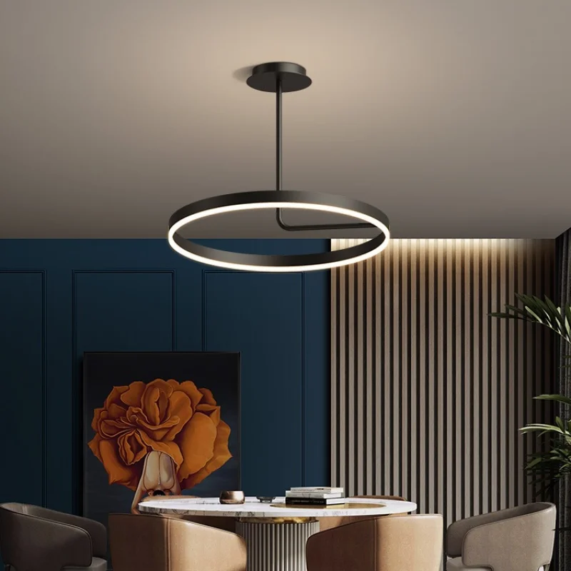 

Скандинавский роскошный светильник, Современная Минималистичная круглая лампа для столовой, индивидуальный светодиодный потолочный светильник для книжной комнаты
