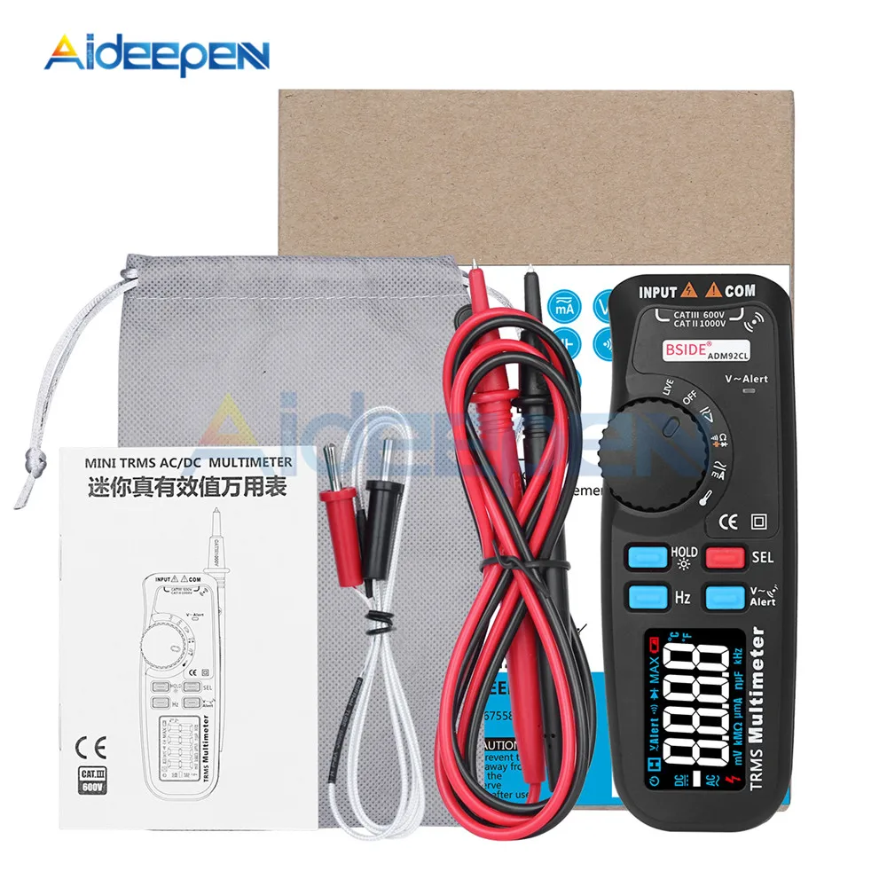 ADM92CL Backlight Digital Multimeter 6000 Counts LCD Display Multimetro Auto Range True RMS Temp Tester Voltmeter Ampermetr
ADM92CL Backlight Digital Multimeter 6000 Counts LCD Display Multimetro Auto Range True RMS Temp Tester Voltmeter Ampermetr