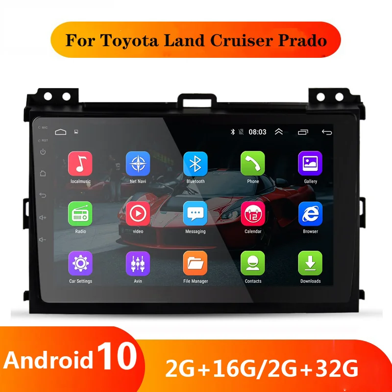 Автомобильный радиоприемник 9 "Android 10 1 для Toyota Land Cruiser Prado 120 2004-2009 мультимедийная