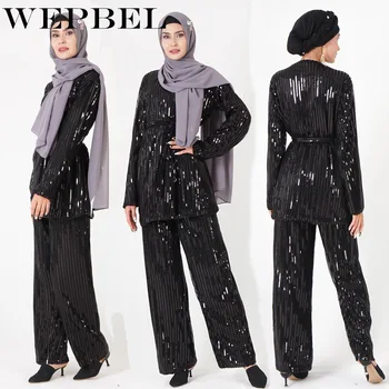 WEPBEL Islam Muslim Tops and Skirts Women Sequin Embroidery Suit Dubai Turkish Long Skirt Middle East Arab Islamic Clothing
WEPBEL Islam Muslim Tops and Skirts Women Sequin Embroidery Suit Dubai Turkish Long Skirt Middle East Arab Islamic Clothing