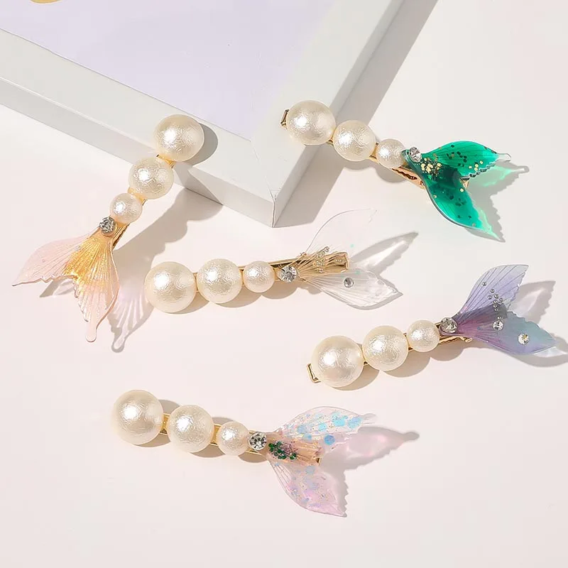 New Arrived Sweet Imitation Pearls Transparent Fishtail Crystal Hair Clip Simple Hair Accessories For Women Girls Jewelry
New Arrived Sweet Imitation Pearls Transparent Fishtail Crystal Hair Clip Simple Hair Accessories For Women Girls Jewelry