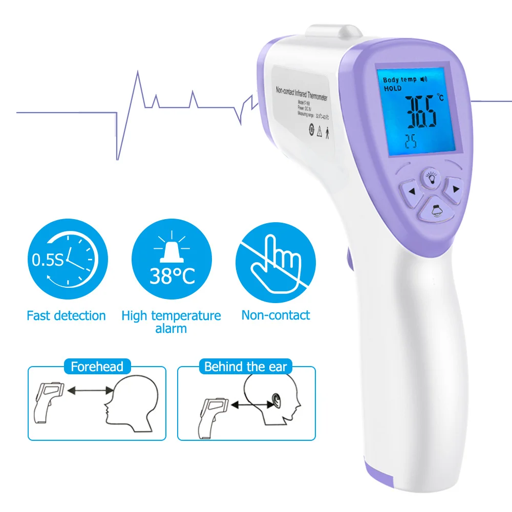 Portable Muti-fuction Baby Adult Digital Termometer Infrared Forehead Hand-held Thermometer Non-contact Temperature Measurement
Portable Muti-fuction Baby Adult Digital Termometer Infrared Forehead Hand-held Thermometer Non-contact Temperature Measurement