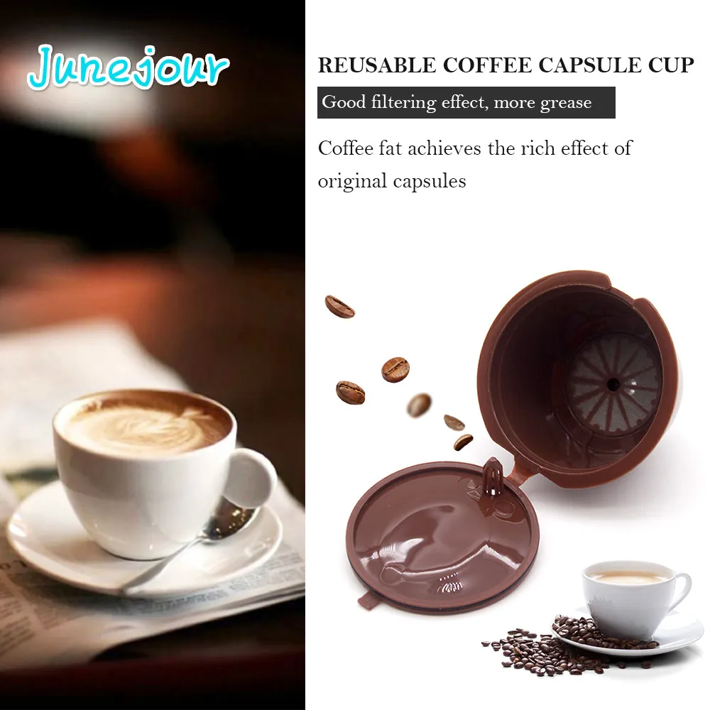 4Pcs Fit for Nestle Coffee Filter Cup Reusable Coffee Capsule Filters For DOLCE GUSTO With Spoon Brush Kitchen Accessories
4Pcs Fit for Nestle Coffee Filter Cup Reusable Coffee Capsule Filters For DOLCE GUSTO With Spoon Brush Kitchen Accessories