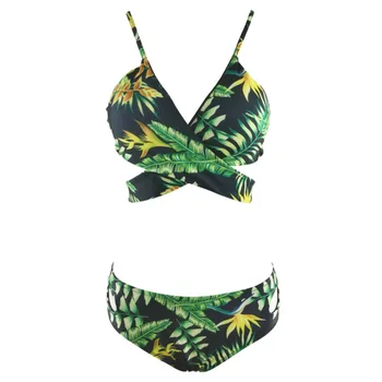 Women Swimwear Digital Printing Plus Size Leaf Pattern Split Bikinis High Waist Swimsuit Bathing Suit Female Push Up Beach Dress
Women Swimwear Digital Printing Plus Size Leaf Pattern Split Bikinis High Waist Swimsuit Bathing Suit Female Push Up Beach Dress