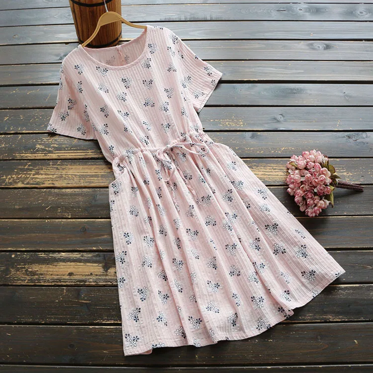 6505 New Style Summer WOMEN'S Dress Literature And Art Retro Floral-Print Crew Neck Short Sleeve Lace-up Waist Hugging A- line i
6505 New Style Summer WOMEN'S Dress Literature And Art Retro Floral-Print Crew Neck Short Sleeve Lace-up Waist Hugging A- line i
