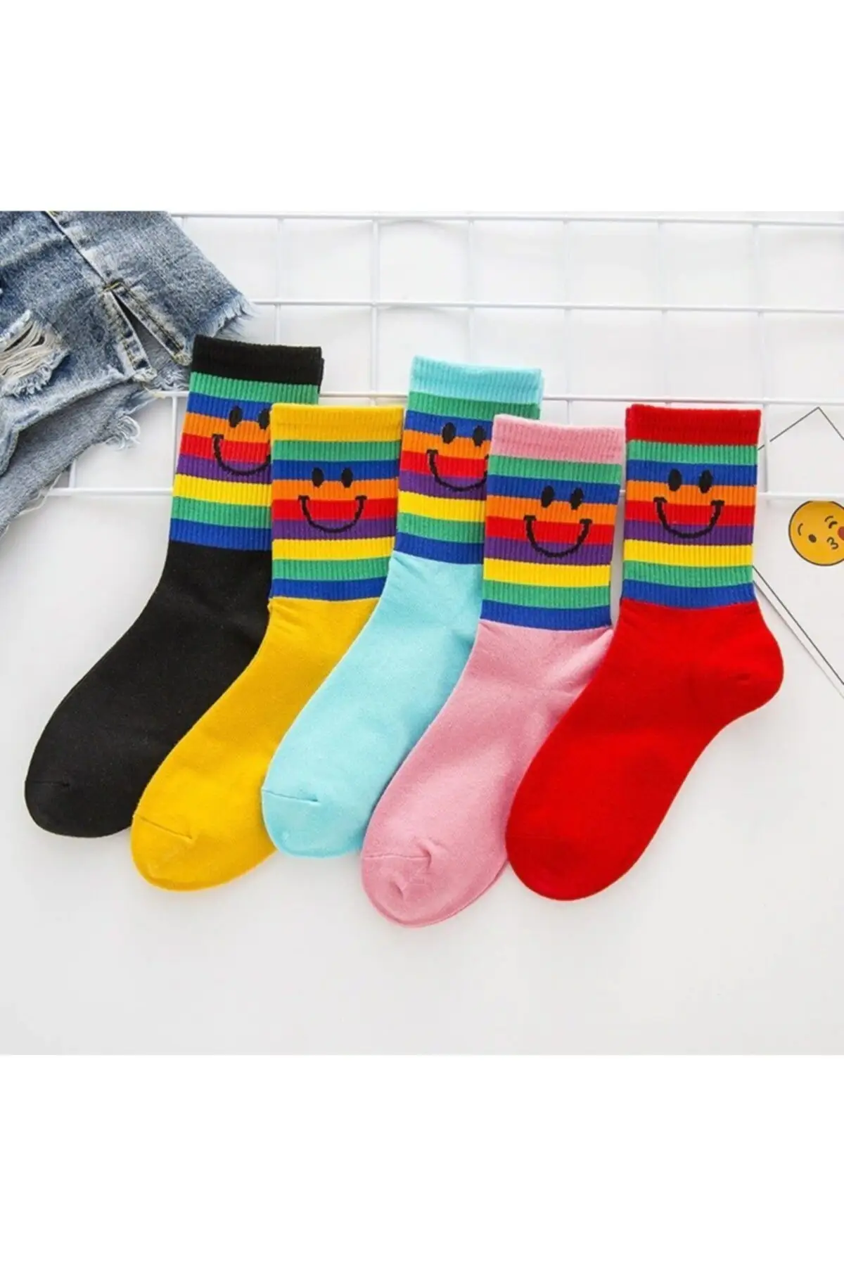 

71 COTTON-24 of POLYAMIDE-5 ELASTANE 5'li Unisex Color College Socks (Anti Bacterial Extra soft) fashionable Design Good Quality 2021 Trend Fashion Style New Model Mixed Color College Socks Useful 5 Pieces