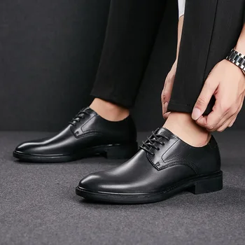 Fashion Genuine Leather Men formal Dress Shoes outdoor Business Male Shoes Classic lace up Pointed Toe Block wedding Party shoes
Fashion Genuine Leather Men formal Dress Shoes outdoor Business Male Shoes Classic lace up Pointed Toe Block wedding Party shoes