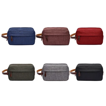 Casual Canvas Cosmetic Bag with Leather Handle Travel Men Wash Shaving Women Toiletry Storage Waterproof Toilet Organizer Bag
Casual Canvas Cosmetic Bag with Leather Handle Travel Men Wash Shaving Women Toiletry Storage Waterproof Toilet Organizer Bag