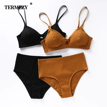 TERMEZY High Quality Cotton Underwear Set Fashion Striped Bra Set Noble Girl Lingerie Set Push Up Bra Sexy Bra And Panty Sets
TERMEZY High Quality Cotton Underwear Set Fashion Striped Bra Set Noble Girl Lingerie Set Push Up Bra Sexy Bra And Panty Sets