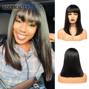 Brazilian Straight Human Hair Wig with Bang Addbeauty Full Machine Made Wigs for Black Women Remy Hair Wigs Natural Color 150%
Brazilian Straight Human Hair Wig with Bang Addbeauty Full Machine Made Wigs for Black Women Remy Hair Wigs Natural Color 150%