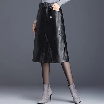High Quality Leather Slim Long Skirt Slim Elegant Winter Simple Office Skirt Pretty Knee Length Saia Cintura Alta Coat JJ60DQ
High Quality Leather Slim Long Skirt Slim Elegant Winter Simple Office Skirt Pretty Knee Length Saia Cintura Alta Coat JJ60DQ