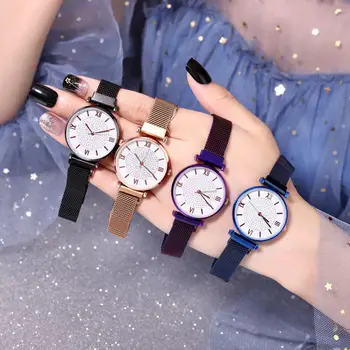 Women Quartz Wristwatches Starry Sky Rhinestone Magnetic Round Dial Quartz Wrist Watch Bracelet reloj hombre zegarek damski 
Women Quartz Wristwatches Starry Sky Rhinestone Magnetic Round Dial Quartz Wrist Watch Bracelet reloj hombre zegarek damski