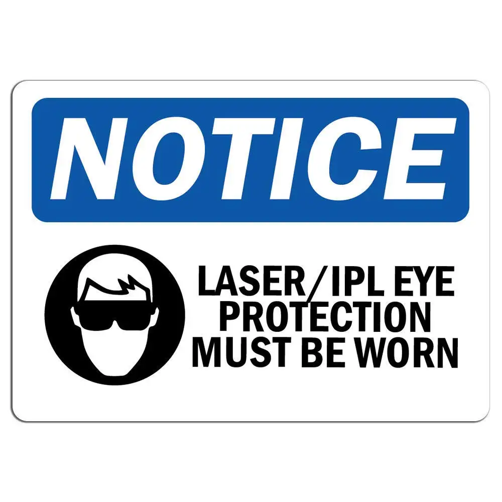 For Notice Laser Ipl Eye Protection Must Be Worn Sign with Label Decal Sticker Retail Store Sign Sticks to Any Surface 8"
For Notice Laser Ipl Eye Protection Must Be Worn Sign with Label Decal Sticker Retail Store Sign Sticks to Any Surface 8"