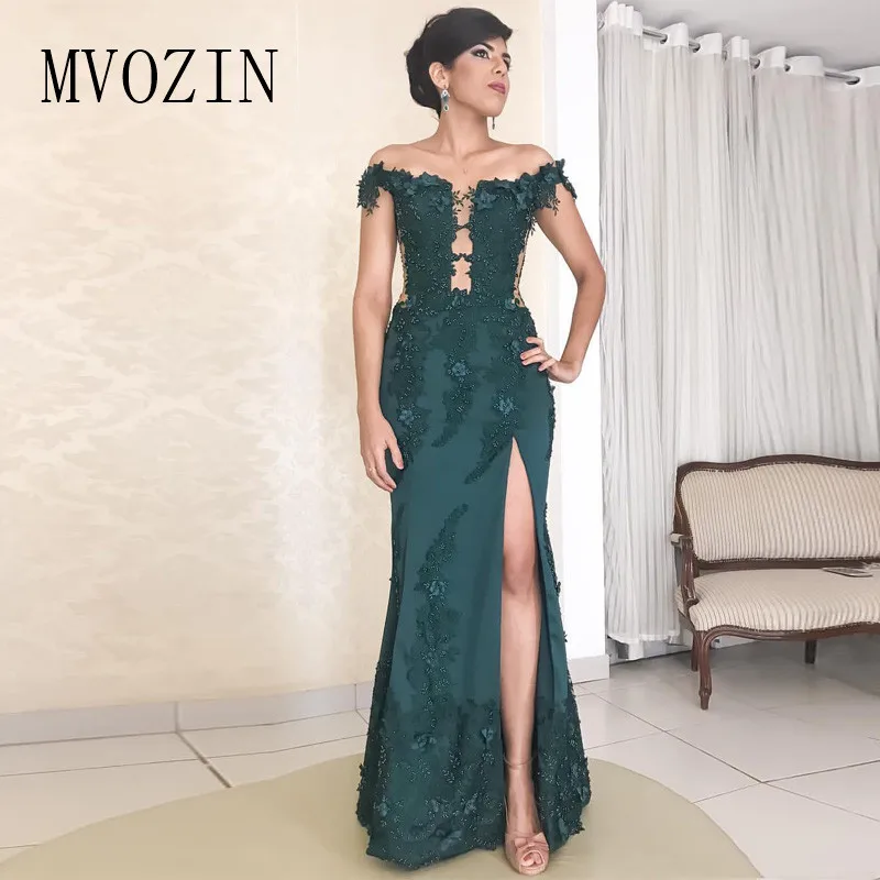 Sexy Dark Green Mermaid Prom Dresses Side Split Off the Shoulder 3D Flower Bead Evening Gowns Floor Length Long Party Dress
Sexy Dark Green Mermaid Prom Dresses Side Split Off the Shoulder 3D Flower Bead Evening Gowns Floor Length Long Party Dress