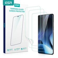 ESR – protecteur d'écran pour Samsung Galaxy S21 Ultra, 3 pièces, Film Hydrogel S21 Plus, couverture complète souple et liquide=