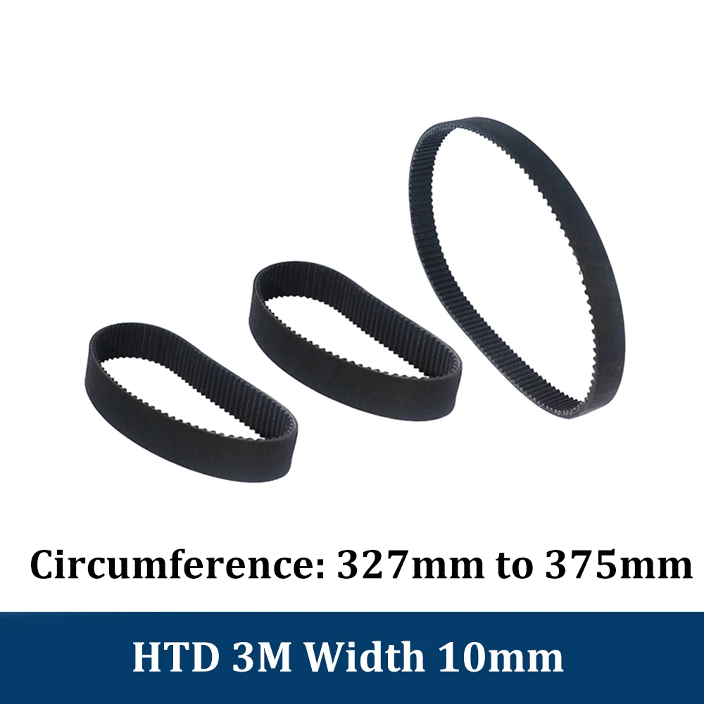 

HTD 3M Closed Loop Rubber Timing Belt 327 330 333 336 339 342 345 348 351 354 357 360 363 366 375mm Width 10mm HTD3M 3D Printer