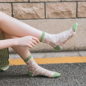 Women Girl Ultra-Thin Transparent Glass Fiber Ankle Socks Sweet Small Daisy Floral Jacquard Candy Color Mid Tube Hosiery
Women Girl Ultra-Thin Transparent Glass Fiber Ankle Socks Sweet Small Daisy Floral Jacquard Candy Color Mid Tube Hosiery