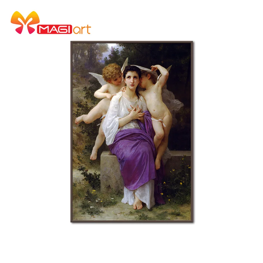 Cross stitch kits Embroidery needlework sets 11CT water soluble canvas patterns 14CT Women and angel-NCMP026
Cross stitch kits Embroidery needlework sets 11CT water soluble canvas patterns 14CT Women and angel-NCMP026