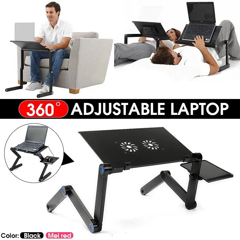 Aluminum 360 Degree Adjustable Laptop Table Computer Desk Laptop Stand PC Notebook Table Folding Table with Two Cooling Fan
Aluminum 360 Degree Adjustable Laptop Table Computer Desk Laptop Stand PC Notebook Table Folding Table with Two Cooling Fan
