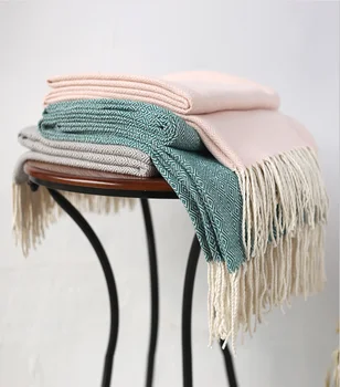 120x200cm artificial wool soft loop knitted blanket with tassels for bed sofa, light and comfortable
120x200cm artificial wool soft loop knitted blanket with tassels for bed sofa, light and comfortable