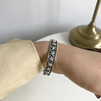 SUNIANGON Starry Sky Star Open Bangle 100% 925 Sterling Silver Star Stacked Wide Bangle Lover Couple Gift Antique Bangle
SUNIANGON Starry Sky Star Open Bangle 100% 925 Sterling Silver Star Stacked Wide Bangle Lover Couple Gift Antique Bangle