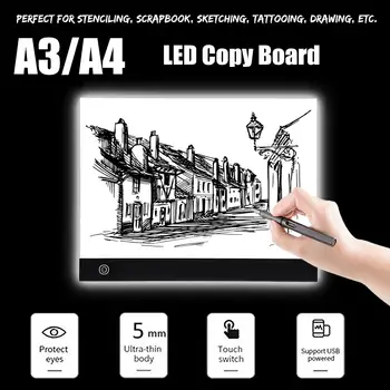 A3/A4 Drawing Tablet LED Light Box Art Graphic Tracing Copy Board Painting Writing Pad with USB Cable 3 levels /Stepless Dimming
A3/A4 Drawing Tablet LED Light Box Art Graphic Tracing Copy Board Painting Writing Pad with USB Cable 3 levels /Stepless Dimming