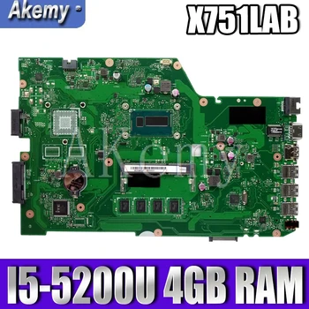 AKEMY X751LAB original mainboard For Asus X751L K751L R752L R752L X751LA X751LN X751LK X751LJ 4G RAM i5-5200U Laptop motherboard
AKEMY X751LAB original mainboard For Asus X751L K751L R752L R752L X751LA X751LN X751LK X751LJ 4G RAM i5-5200U Laptop motherboard