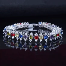 

Exquisite Female Geometry Bracelet Inlay Small Round Crystal AAA Zircon Europe America Women Wedding Engagement Party Jewelry