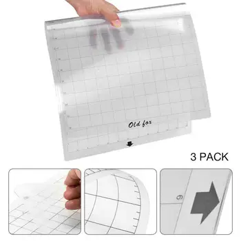 3Pcs Replacement Cutting Mat Transparent Adhesive Mat with Measuring Grid 12 by 12-Inch for Silhouette Cameo Plotter Machine
3Pcs Replacement Cutting Mat Transparent Adhesive Mat with Measuring Grid 12 by 12-Inch for Silhouette Cameo Plotter Machine