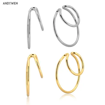 ANDYWEN 925 Sterling Silver Gold 2 Circle Ear Cuffs Earring One Big Circle One Small Circle Earcuff Irregular Piercing No Clips
ANDYWEN 925 Sterling Silver Gold 2 Circle Ear Cuffs Earring One Big Circle One Small Circle Earcuff Irregular Piercing No Clips