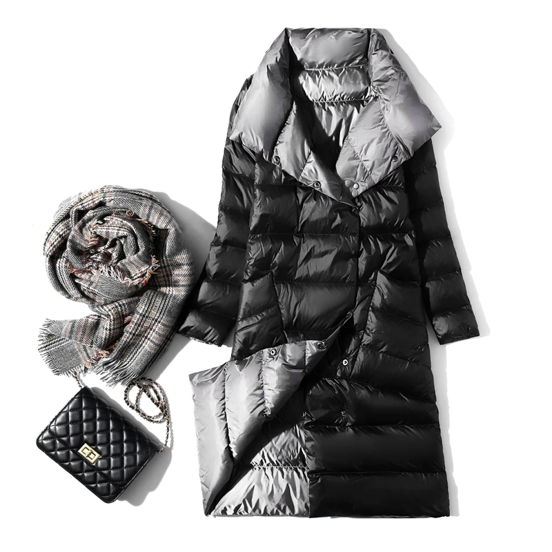 Fashion Winter Ultra Light Duck Down Jacket 2019 New V Neck Double-sided Medium Long Down Coat Ladies Plus Size Parkas Mujer
Fashion Winter Ultra Light Duck Down Jacket 2019 New V Neck Double-sided Medium Long Down Coat Ladies Plus Size Parkas Mujer