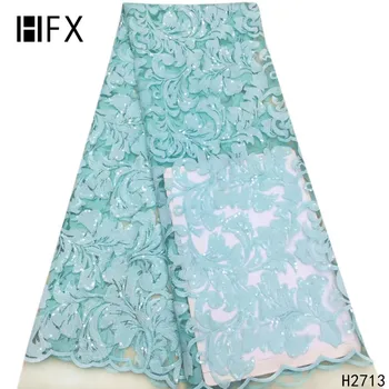 HFX 2019 Best Selling African Lace Fabric Nigerian French Fabric High Quality mint green Tulle Lace Fabric with sequins H2713
HFX 2019 Best Selling African Lace Fabric Nigerian French Fabric High Quality mint green Tulle Lace Fabric with sequins H2713