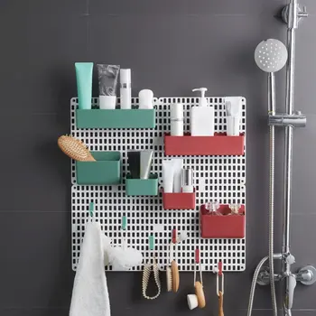 Wall-mounted Non-perforated Hook Storage Rack Hole Board Shelf For Kitchen Bedroom Bathroom Pegboard Combination Storage Rack
Wall-mounted Non-perforated Hook Storage Rack Hole Board Shelf For Kitchen Bedroom Bathroom Pegboard Combination Storage Rack