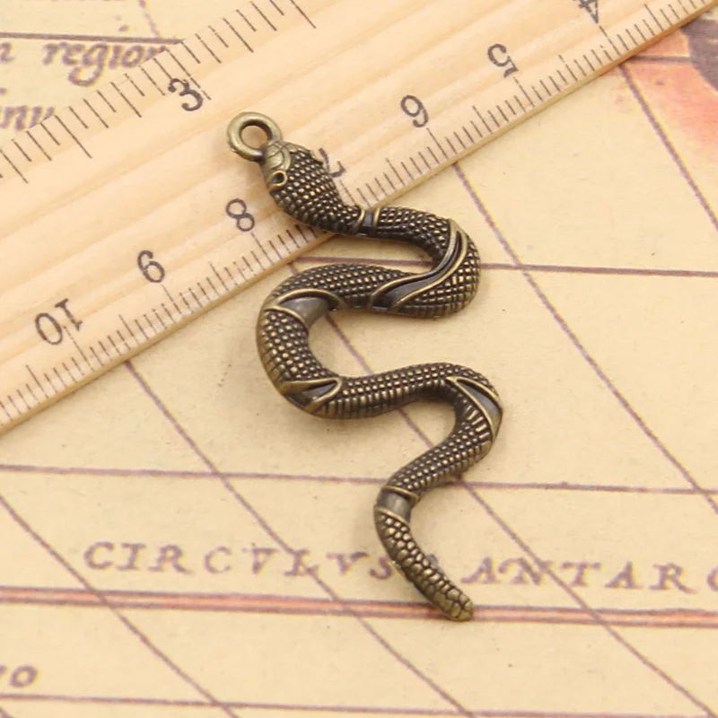 10 шт. подвески в виде змеи 55x25 мм|charms snake|tibetan silver platedsnake charm |